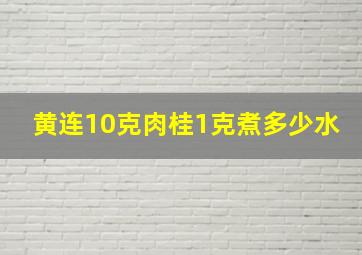 黄连10克肉桂1克煮多少水