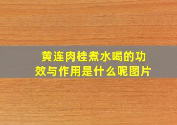 黄连肉桂煮水喝的功效与作用是什么呢图片