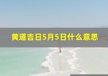 黄道吉日5月5日什么意思