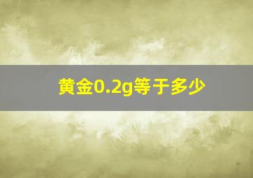 黄金0.2g等于多少