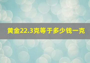 黄金22.3克等于多少钱一克