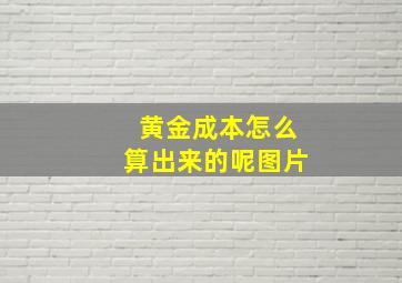 黄金成本怎么算出来的呢图片