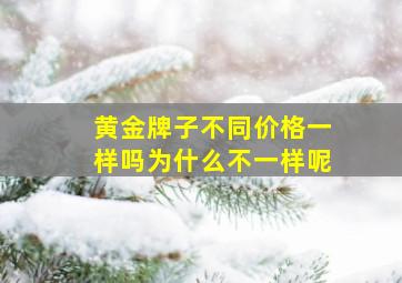 黄金牌子不同价格一样吗为什么不一样呢