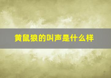 黄鼠狼的叫声是什么样