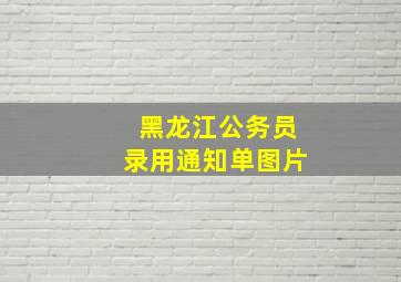 黑龙江公务员录用通知单图片