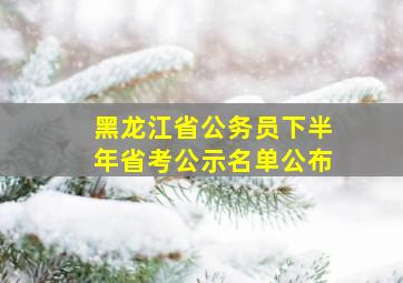 黑龙江省公务员下半年省考公示名单公布