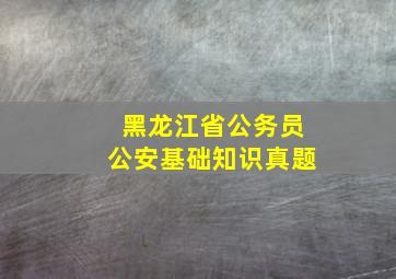 黑龙江省公务员公安基础知识真题