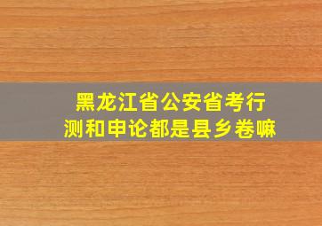 黑龙江省公安省考行测和申论都是县乡卷嘛