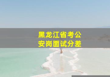 黑龙江省考公安岗面试分差