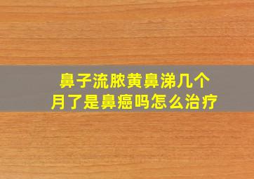 鼻子流脓黄鼻涕几个月了是鼻癌吗怎么治疗